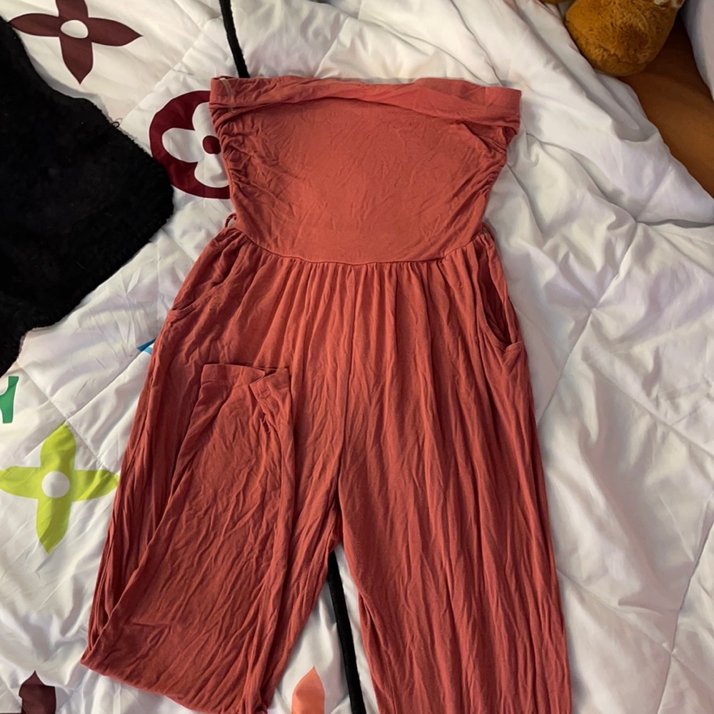 Peach Tube Top Jumpsuit
